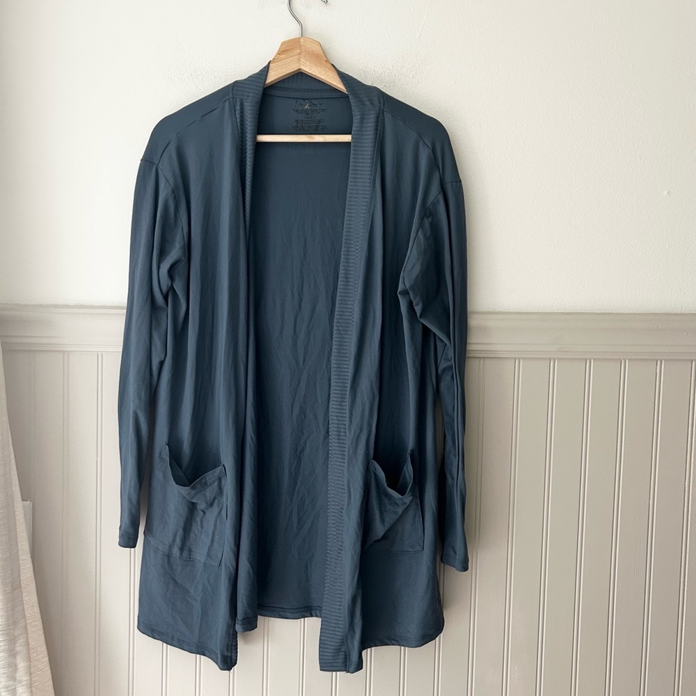 Live 2 Lounge Blue Open Cardigan Womens Medium Pockets Comfy